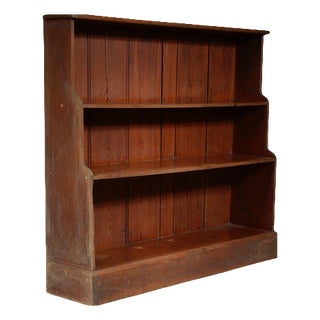 Victorian Pitch Pine Waterfall Bookcase, 1860s For Sale