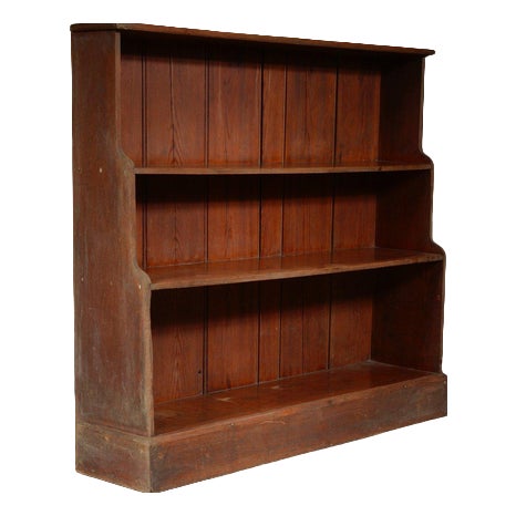 Victorian Pitch Pine Waterfall Bookcase, 1860s For Sale