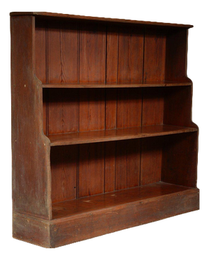 Victorian Pitch Pine Waterfall Bookcase, 1860s