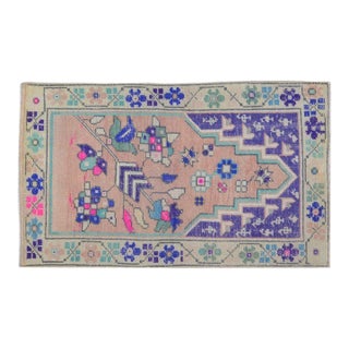 Vintage Turkish Anatolian Hand Knotted Wool Rug, 2'3''x4' For Sale