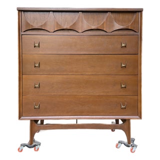 1960s Broyhill Brasilia Highboy Dresser or Chest of Drawers For Sale
