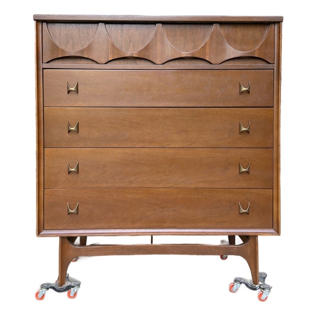 1960s Broyhill Brasilia Highboy Dresser or Chest of Drawers For Sale
