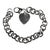 Late 20th Century Sterling Silver Link Bracelet With Heart For Sale