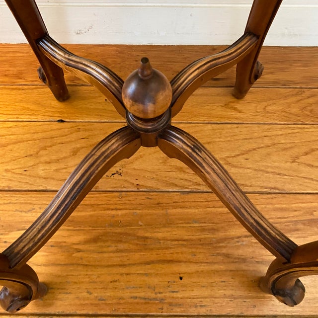 Wood French Style Rococo Revival Walnut Side Table For Sale - Image 7 of 17