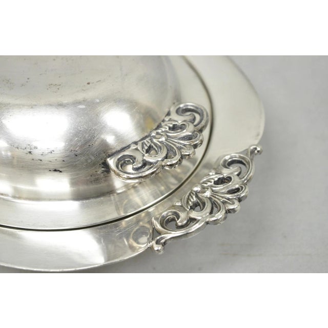 Reed & Barton Vintage Reed & Barton Nordic 1152 Silver Plated Covered Vegetable Serving Dish For Sale - Image 4 of 15