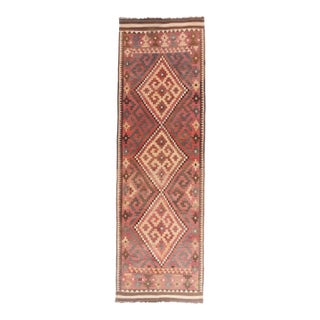 Antique Afghani Maimana Kilim Rug Runner, 04'11 X 15'09 For Sale