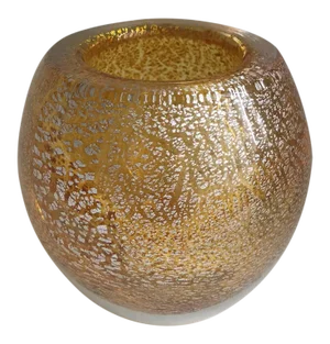 Italian Gold Glass Stardust Vase