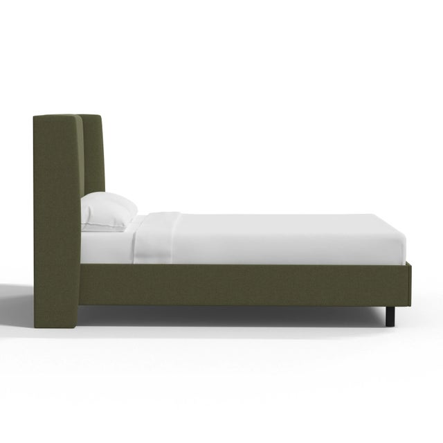 Spritely Home Jordan Queen Wingback Platform Bed in Zuma Laurel For Sale - Image 4 of 5