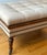 Wood Antique English Tufted Storage Bench on Fluted Legs With Casters For Sale - Image 7 of 8