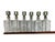 Vintage Mid-Century Etched Glass & Chrome Liquor Dispenser Bar Bottles — Set of 6 For Sale - Image 13 of 13