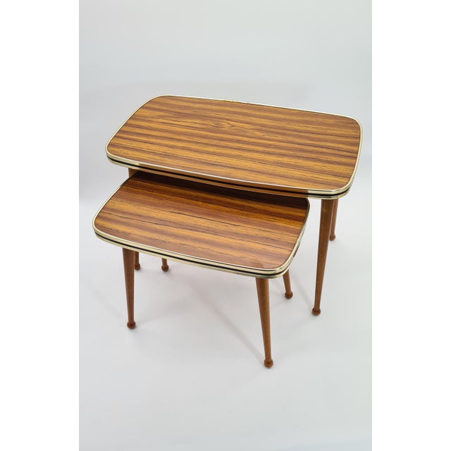 Brown Vintage Nesting Tables, 1960s, Set of 2 For Sale - Image 8 of 10