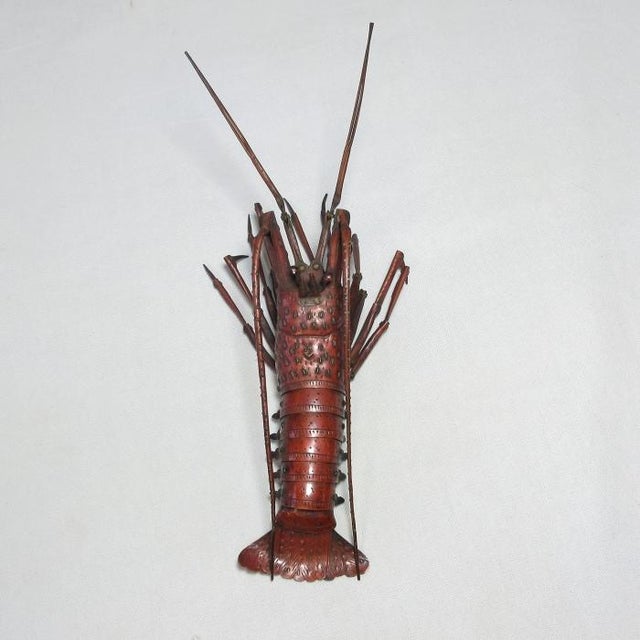Japanese Japanese Articulated Copper Ebi Jizai Okimono For Sale - Image 3 of 12