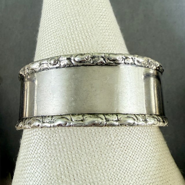 Traditional Estate Sterling Silver Napkin Rings, Mixed Set of Four For Sale - Image 3 of 14