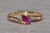 Gold The Waubuno: Ladies 14K Yellow Gold Ruby Bypass Style Ring For Sale - Image 8 of 10