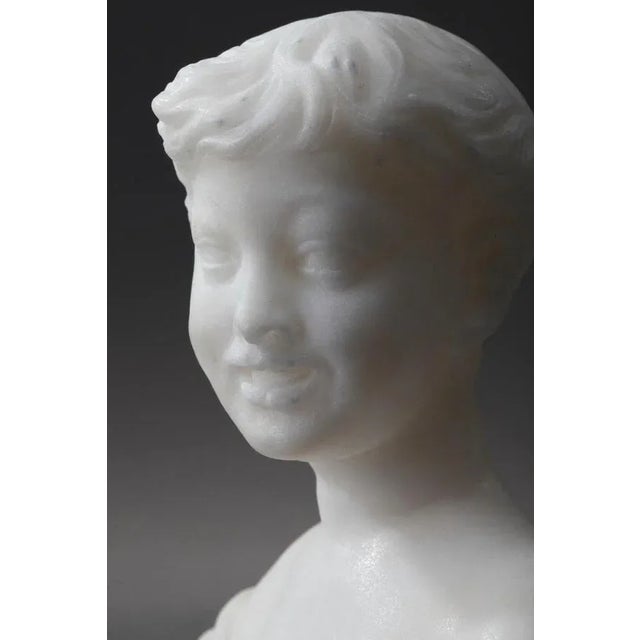 Small Alabaster Bust of Young Boy For Sale - Image 11 of 18