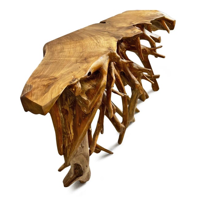 2020s Organic Teak Root Console Table For Sale - Image 5 of 9