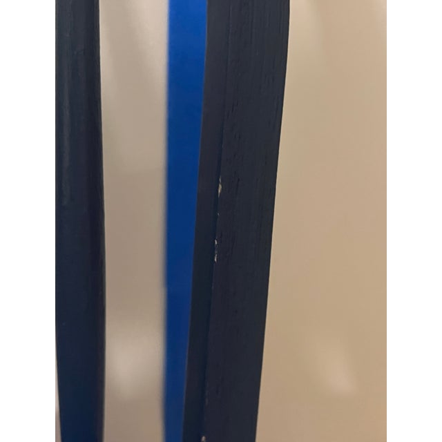 Vintage Set of 8 Spindle Back Dining Chairs in Farrow & Ball Hague Blue For Sale - Image 10 of 13