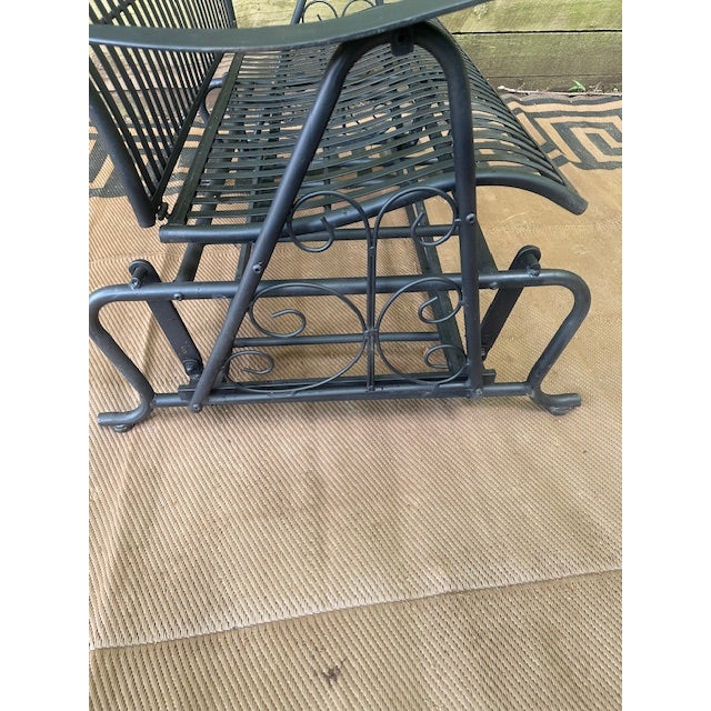1980s Woodard Style Wrought Iron Swinging Bench For Sale In New York - Image 6 of 10