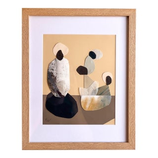 "Vessel 8" Original Mixed-Media Framed Collage on Paper by Zac Woodiel For Sale