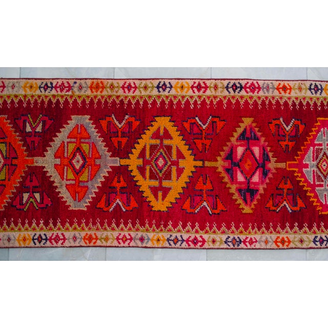 Extremely Long Hand-Knotted Kurdish Runner Rug Turkish Runner. Tribal Hallway Decor - 2′3″ × 18′4″ For Sale - Image 14 of 18