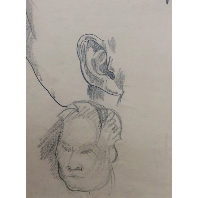 1930s unsigned figure studies by an unknown artist.