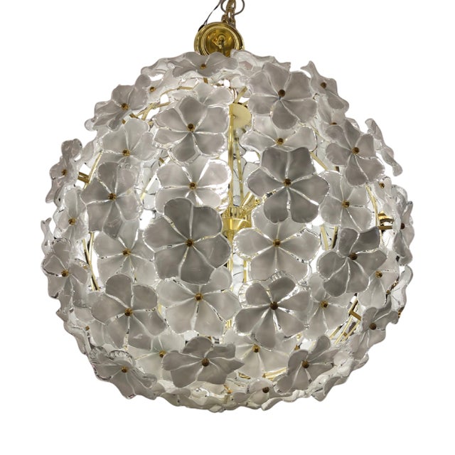 Large Gardenia Ball Ceiling Lamp For Sale
