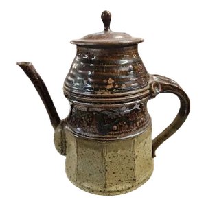 1970s Brutalist Studio Art Pottery Stoneware Jug/ Teapot