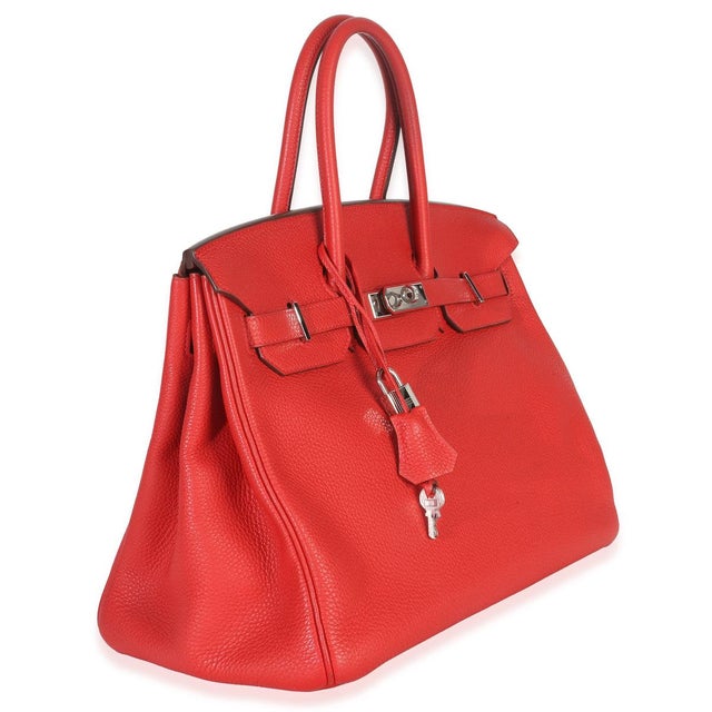 Contemporary Rouge Casaque Togo Birkin 35 PHW For Sale - Image 3 of 8