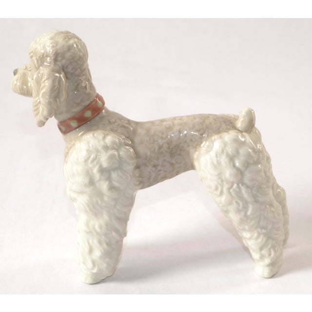 Dresden Porcelain 1950s Lladro Fine Handmade Porcelain Poodle Dog Figurine Animal Sculpture Spain For Sale - Image 4 of 18