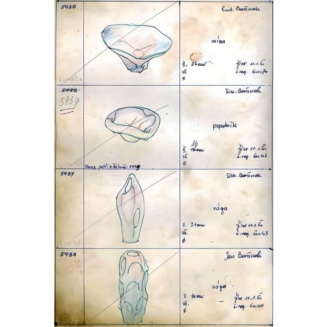 Blue Red Core Series Pattern 5988 Flower Vase from Jan Beránek, 1960s For Sale - Image 8 of 9