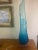 Mid-Century Modern l.e. Smith Teal Blue Nubby Butt Swung Glass Vase For Sale - Image 4 of 4