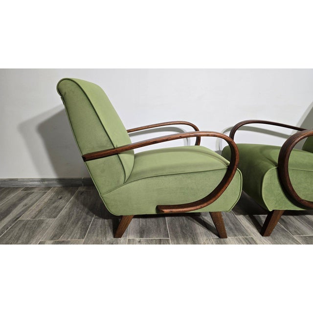 Set of Lounge Chairs by Jindrich Halabala, 1940s, in Restored conditions. Designed 1920 to 1949 I have official proof of...