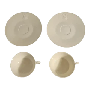 1930s Kpm Arkadia Pattern Cups and Saucers Set- 4 Pieces