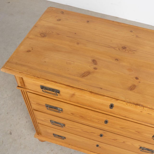 Late 19th Century 19th Century Danish Waxed Pine Chest of Four Drawers For Sale - Image 5 of 15