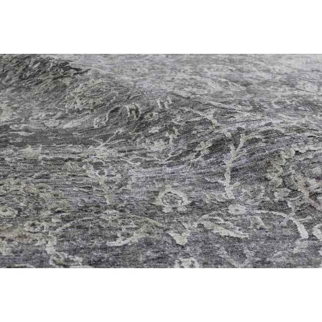 Not Yet Made - Made To Order Bryant Gray/Charcoal hand knotted Wool/Viscose/Cotton Rug - 8'x10' For Sale - Image 5 of 7