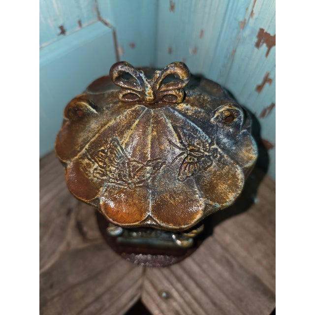 Olive Antique Japanese Cast Iron Tea Garden Lantern. For Sale - Image 8 of 12