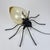 Italian Brutalist Iron and Murano Amber Glass Spider Wall Lamp, 1960s For Sale - Image 6 of 10