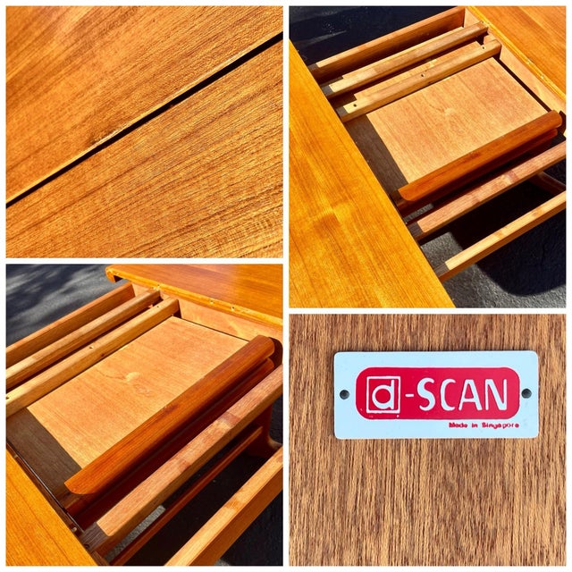 Mid Century Modern Extendable Dining Table + Stow-Away Butterfly Leaf | by D Scan For Sale - Image 12 of 12