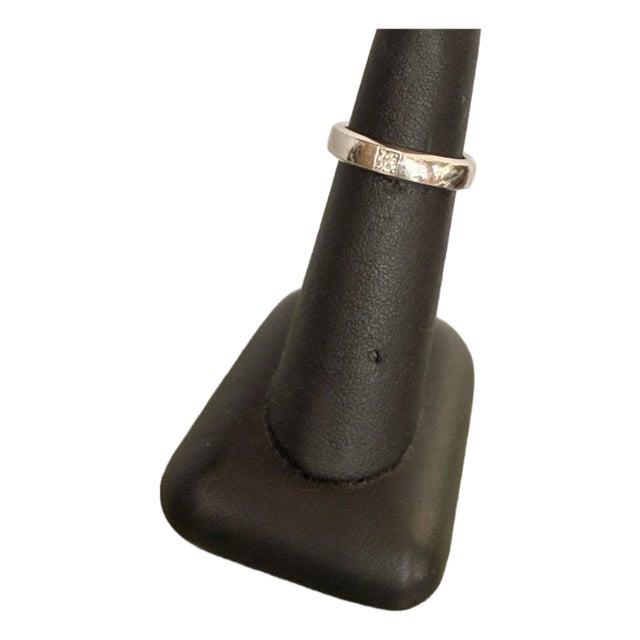 Van Cleef & Arpels Platinum Diamond Band, Size 5.5 For Sale