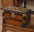 19th Century French Poplar, Iron, Brass and Leather Travel Trunk Jewelry Box For Sale - Image 4 of 7