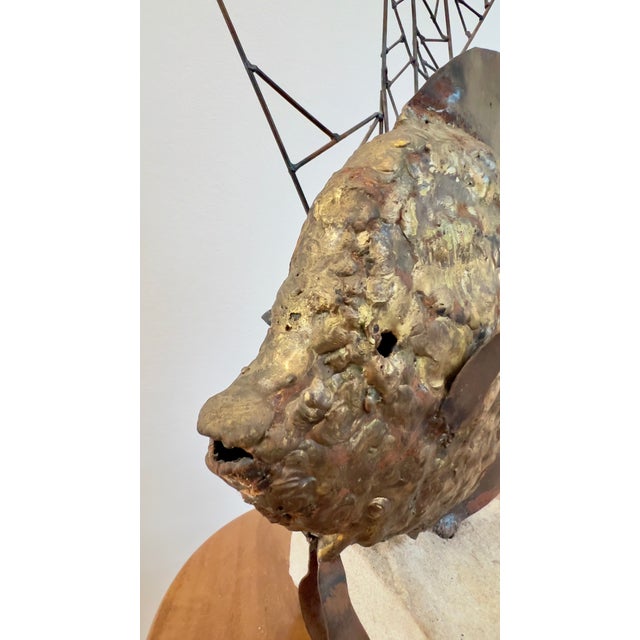 Late 20th C. Artist-Signed Brutalist Fish Sculpture For Sale - Image 4 of 9