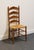 High End Vintage Solid Hard Rock Maple Colonial Early American Ladder Back Dining Side Chair W. Rush Seat For Sale - Image 4 of 10