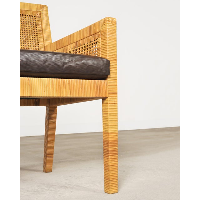 Set of Four Billy Baldwin for Bielecky Cane Dining Armchairs For Sale - Image 15 of 18
