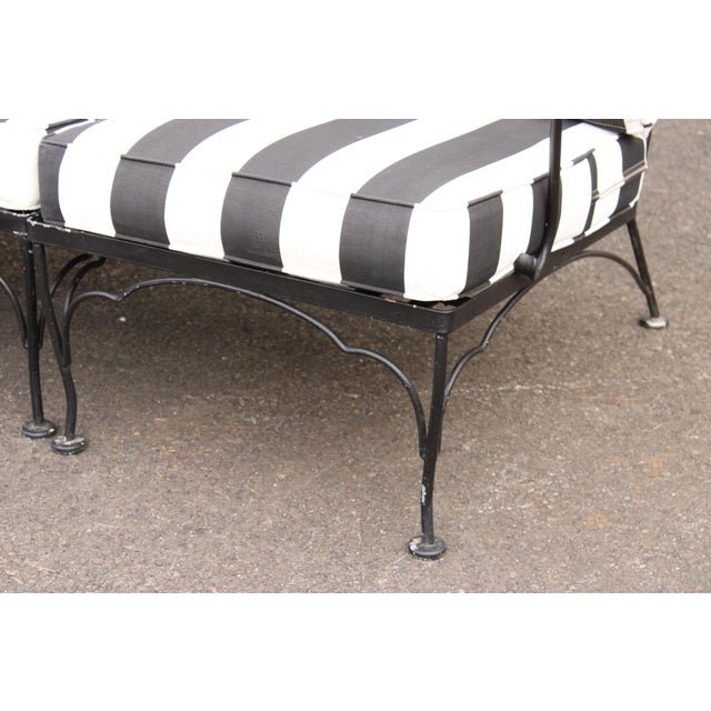 Metal Vintage Wrought Iron Three-Piece Outdoor Garden Sofa For Sale - Image 7 of 11
