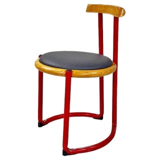 Italian Chair in Red Metal by Tito Agnoli, 1960 For Sale