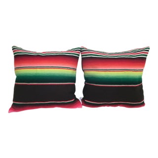 Mexican Serape Pillows - A Pair For Sale