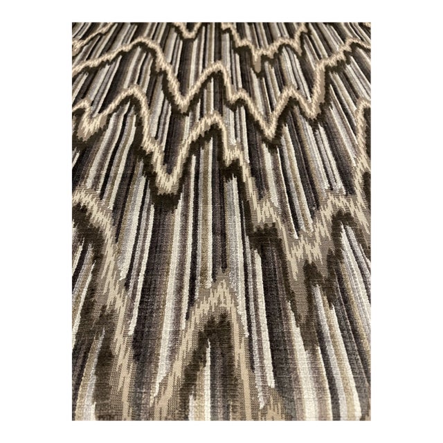 Caracole Modern Cut Velvet Warm Turin Marble Designer Fabric - 6.5 Yards For Sale