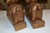 This is a great looking pair of carved wooden rams. No marks/labels. A gold wash over burgundy.