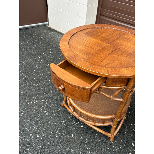 Brown 1990s British Colonial Style Oversized End Tables or Center Table- A Pair For Sale - Image 8 of 12