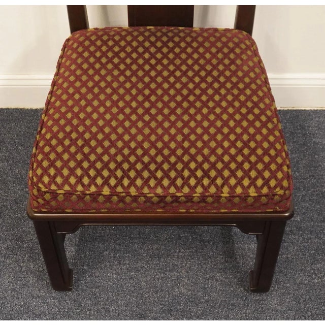 Brown High End Asian Chinoiserie Splat Back Dining Side Chair 2406-535 For Sale - Image 8 of 10